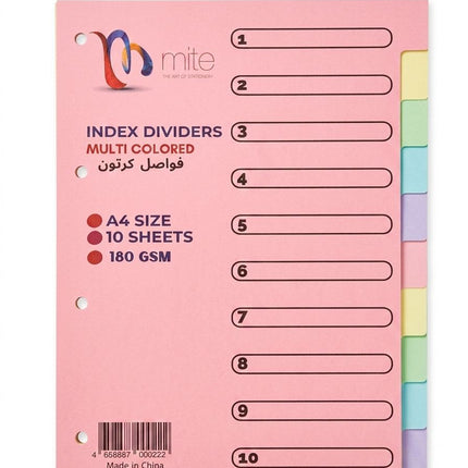 Mite Colored  A4 Cartoon Folder Index Dividers For Folder