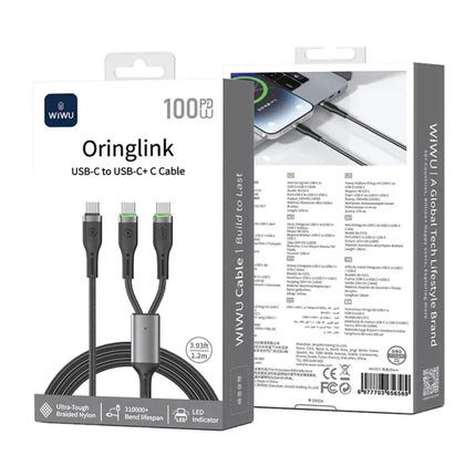 WiWU WI-C071 Cable For Type-C To Type-C+C Cable