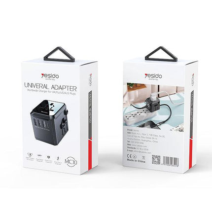 Yesido MC10 Universal Travel Adapter with 3 USB & Type C Port