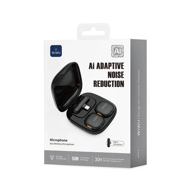 Wiwu Wi-WM006 Duo Wireless Microphone AI Adaptive Noise Reduction