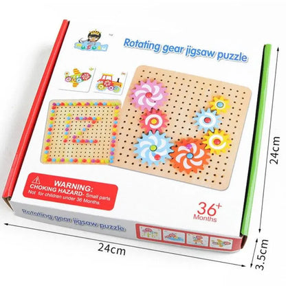 Rotating Gear Jigsaw Puzzle Wooden