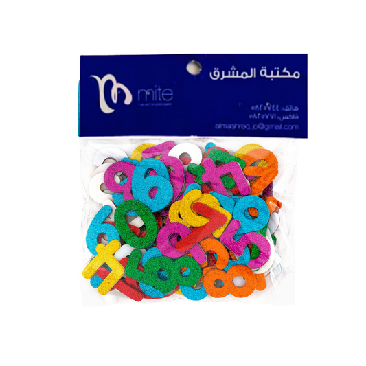 Mite Glitter Foam Stickers Self Adhesive-Number Shapes