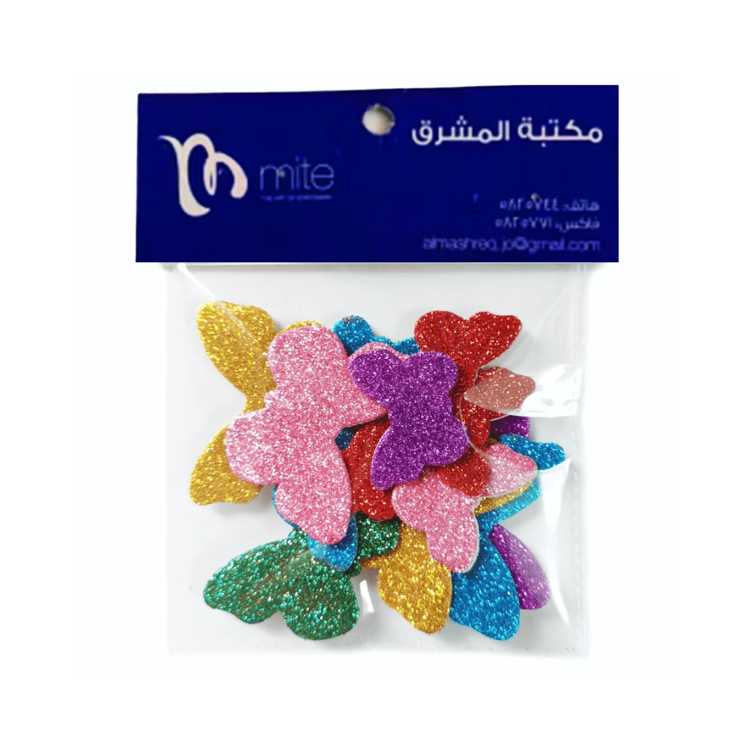 Mite Glitter Foam Stickers Self Adhesive-BUTTERFLY Shapes