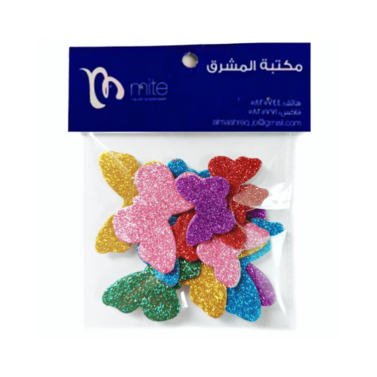 Mite Glitter Foam Stickers Self Adhesive-BUTTERFLY Shapes