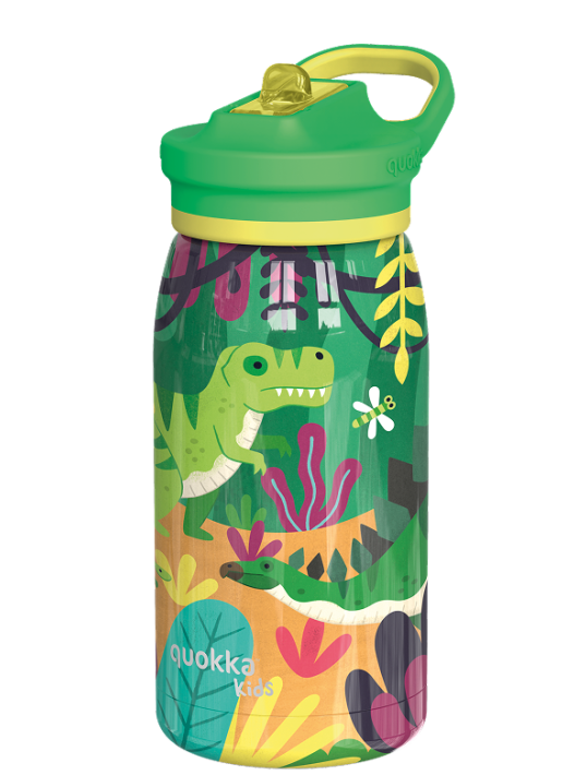 Quokka Kids Thermal Ss Sipper Bottle Pop Dinosaurs Jungle 445 Ml