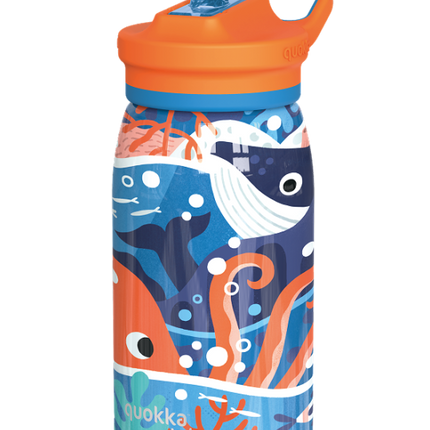 Quokka Kids Thermal Ss Sipper Bottle Pop Ocean 445 Ml