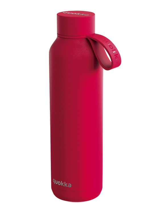Quokka Thermal Ss Bottle Solid With Strap Cherry Red 630 Ml