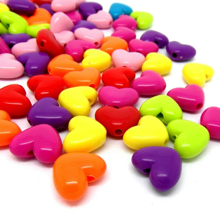 Neon Acrylic Heart Beads