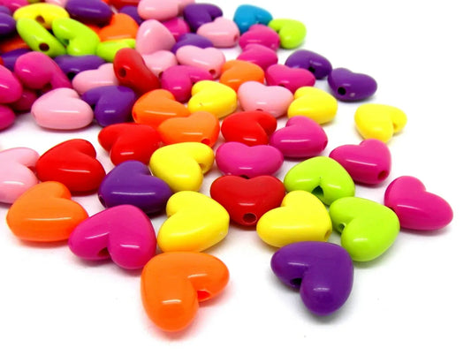Neon Acrylic Heart Beads