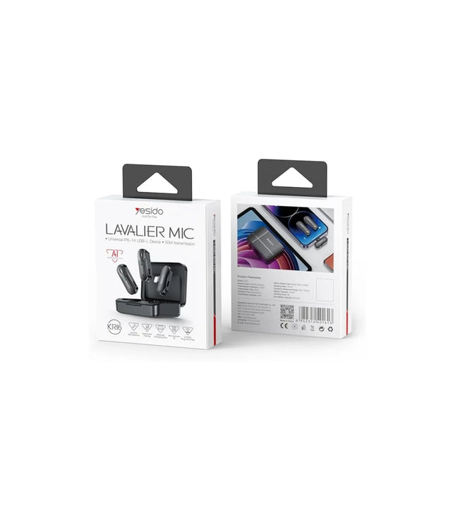 YESIDO KR16 2in1 Wireless Lavalier Microphone with Lightning