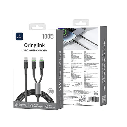 WiWU Wi-C072 Cable For Type-USB C To Type USB C