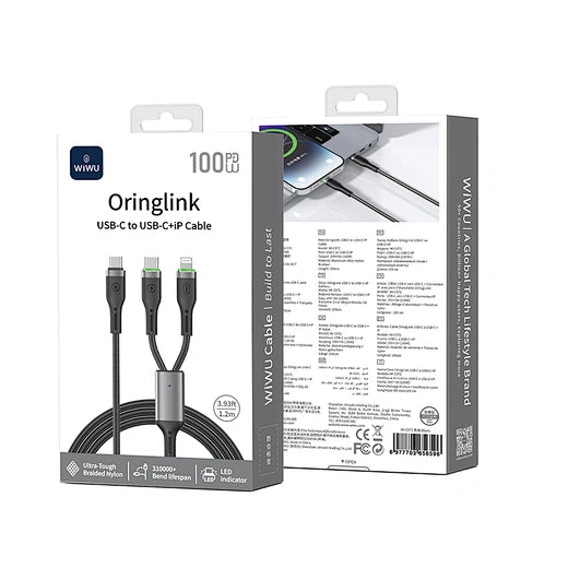 WiWU Wi-C072 Cable For Type-USB C To Type USB C
